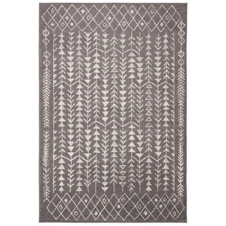 Safavieh 9 x 12 ft. Tulum Rectangle Power Loomed Area Rug Dark Grey & Ivory TUL262F-9